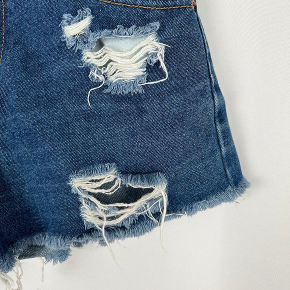 Vintage Re-Done Levi's Rigid High Waisted Denim Jean Shorts Distressed Relaxed 4 - Picture 2 of 8